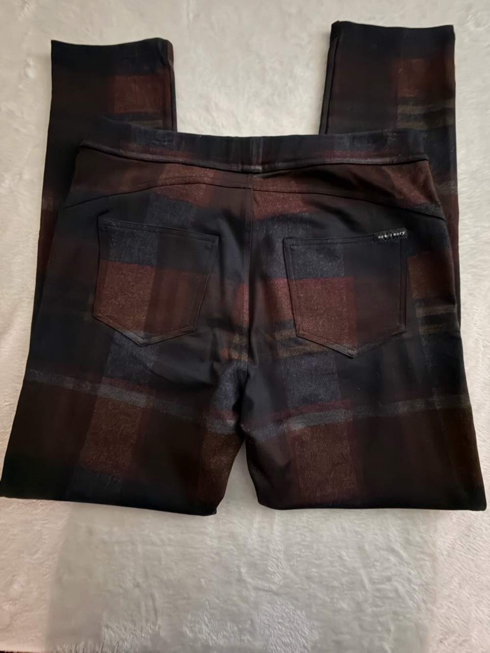 Sanctuary Plaid Slim Pull On Stretchy Pants, Size L - Picture 5 of 16